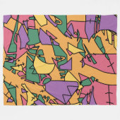 Feestelijke rommelige doodle fleece deken (Voorkant (Horizontaal))