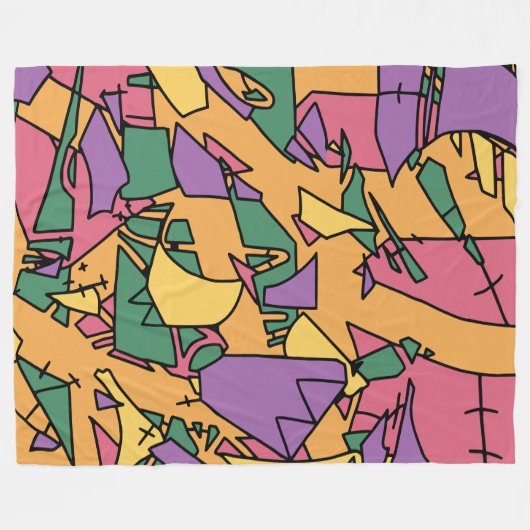 Feestelijke rommelige doodle fleece deken (Voorkant (Horizontaal))