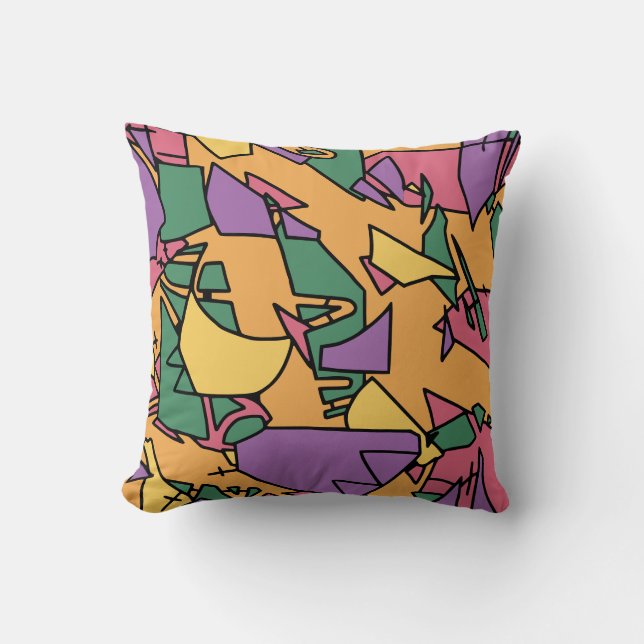 Feestelijke rommelige doodle kussen (Voorkant)