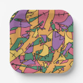 Feestelijke rommelige doodle papieren bordje (Voorkant)