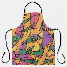 Feestelijke rommelige doodle schort