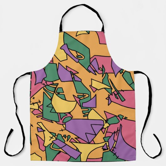 Feestelijke rommelige doodle schort (Voorkant)