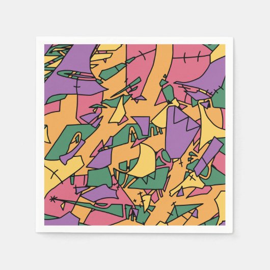 Feestelijke rommelige doodle servet (Voorkant)