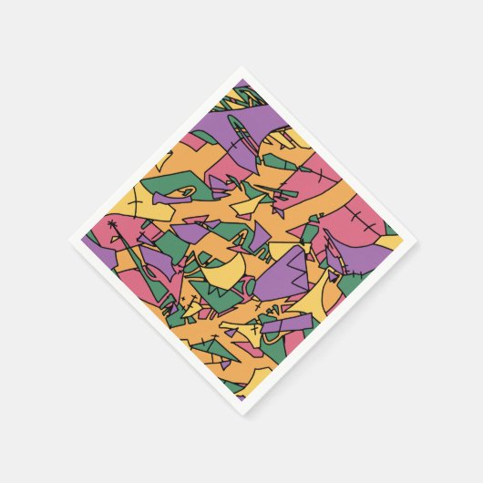 Feestelijke rommelige doodle servet (Hoek)