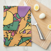 Feestelijke rommelige doodle theedoek (Quarter Fold)