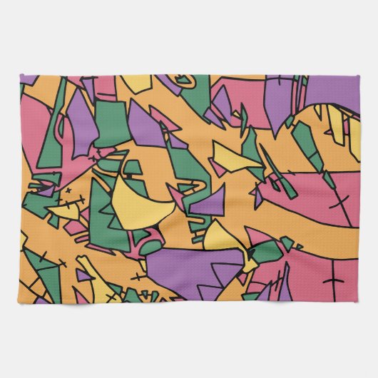 Feestelijke rommelige doodle theedoek (Horizontaal)