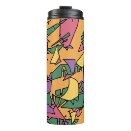 Feestelijke rommelige doodle thermosbeker