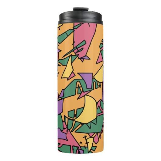 Feestelijke rommelige doodle thermosbeker (Voorkant)