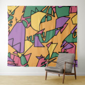 Feestelijke rommelige doodle wandkleed (In Situ (horizontaal))