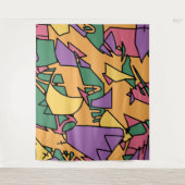 Feestelijke rommelige doodle wandkleed (Voorkant)