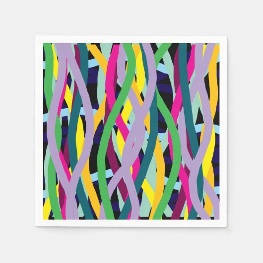 Feestelijke rommelige golvende lijnen servet (Voorkant)