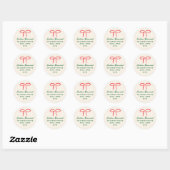 Feestelijke Rood Eenvoudige Strik Retouradres Stic Ronde Sticker (Vel)