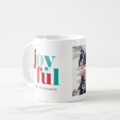 Feestelijke Rood en Groen "Vrolijk" Galerij van 3  Koffiemok (Voorkant links)