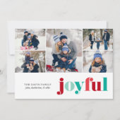 Feestelijke Rood en Groen "Vrolijk" Galerij van 5  Feestdagenkaart (Voorkant)