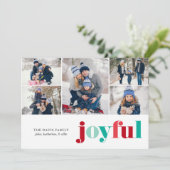 Feestelijke Rood en Groen "Vrolijk" Galerij van 5  Feestdagenkaart (Staand voorkant)