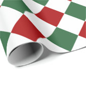 Feestelijke rood groen check patroon kerst cadeaupapier (Rol Hoek)