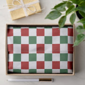 Feestelijke rood-groen geruit patroon tissuepapier (Geschenk)