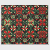 Feestelijke Rood Groene Cadeaudoek Cadeaupapier (Vlak)