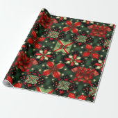 Feestelijke Rood Groene Cadeaudoek Cadeaupapier (Uitgerold)
