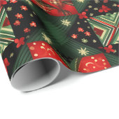 Feestelijke Rood Groene Cadeaudoek Cadeaupapier (Rol Hoek)
