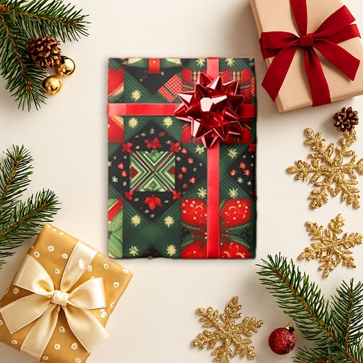 Feestelijke Rood Groene Cadeaudoek Cadeaupapier