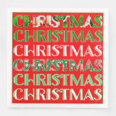 Feestelijke Rood Groene Kerst Servet (Voorkant)