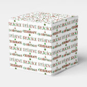 Feestelijke rood groene kersttypografie bedankdoosjes (Voorkant Zijde)