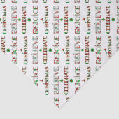 Feestelijke rood groene kersttypografie tissuepapier (Detail)