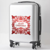 🌸 Feestelijke Rood Ornament Vakantie Sticker 🌸 (Koffer)
