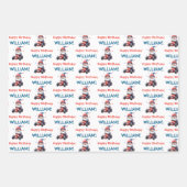 Feestelijke Rood Wit Blauwe Feest Inpakpapier Vel (Voorkant)