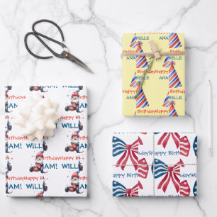 Feestelijke Rood Wit Blauwe Feest Inpakpapier Vel