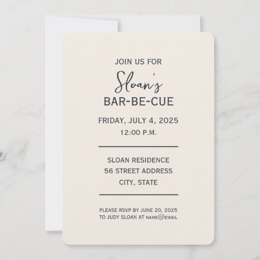 Feestelijke Rood Wit en Blauw Party Uitnodiging (Achterkant)