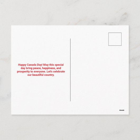 Feestelijke rood-wit illustratieve Canadese symbol Feestdagenkaart (Achterkant)