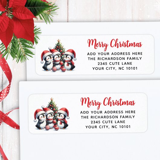 Feestelijke rood wit vrolijke kerst Schattigee pin Etiket