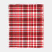 Feestelijke rood-witte ruit fleece deken (Voorkant)