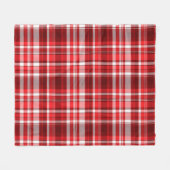 Feestelijke rood-witte ruit fleece deken (Voorkant (Horizontaal))