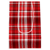 Feestelijke rood-witte ruit medium cadeauzakje (Achterkant)
