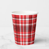 Feestelijke rood-witte ruit papieren bekers (Achterkant)