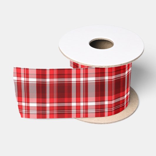 Feestelijke rood-witte ruit satijnen lint (Spoel)