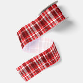 Feestelijke rood-witte ruit satijnen lint (Achterkant)