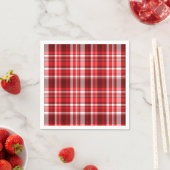Feestelijke rood-witte ruit servet (Insitu)