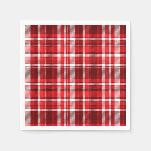 Feestelijke rood-witte ruit servet (Voorkant)