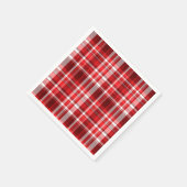 Feestelijke rood-witte ruit servet (Hoek)