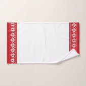 Feestelijke Rood Witte Scandinavische Patroon Kers Bad Handdoek (Handdoek)