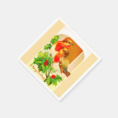 Feestelijke roodborstjes servet (Hoek)