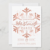 Feestelijke Roos Gouden Winter Sneeuwvlok Kerst Kaart (Voorkant)