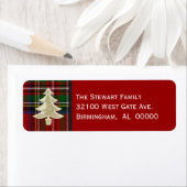 Feestelijke Royal Stewart Plaid Kerstlabels Etiket (Insitu)