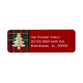 Feestelijke Royal Stewart Plaid Kerstlabels Etiket (Voorkant)