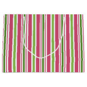 Feestelijke Roze Candy Strepen Cadeautas (Voorkant)