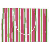Feestelijke Roze Candy Strepen Cadeautas (Achterkant)
